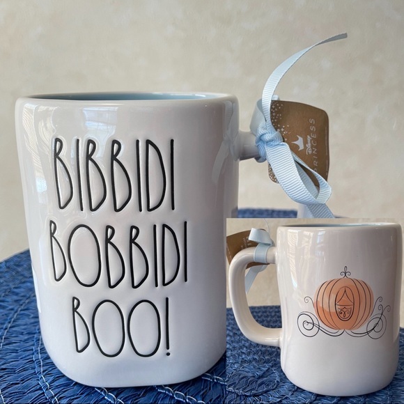 Rae Dunn BIBBIDI BOBBIDI DOO! 2 Side Disney Cinderella Coffee Mug BRAND NEW!! - Picture 1 of 3
